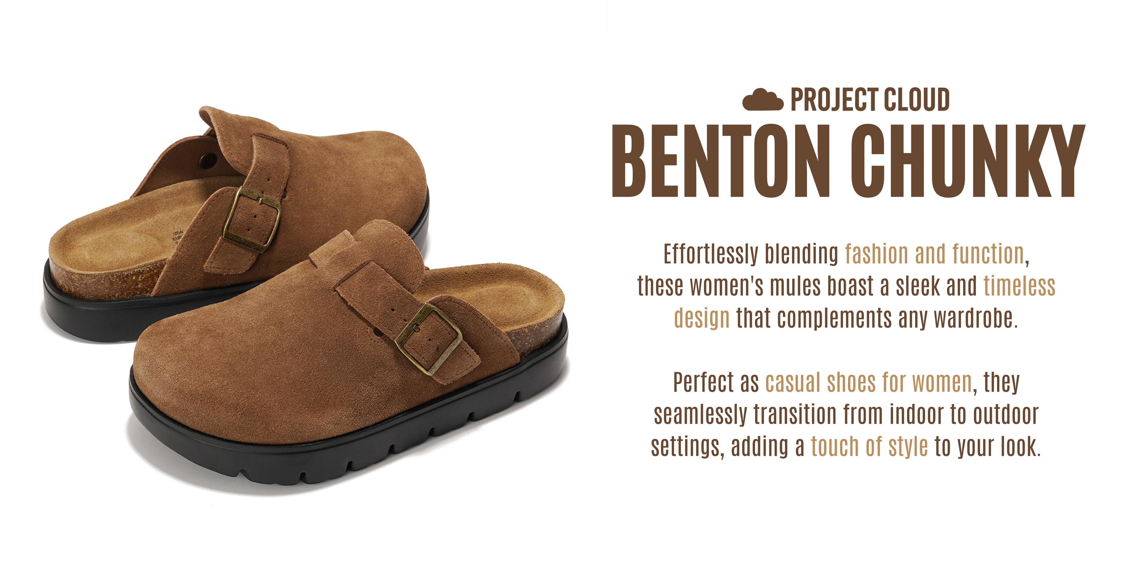 Project Cloud Women's | Genuine Leather Clogs | ProjectPlush | Lightweight | Non-Slip - Benton Chunky