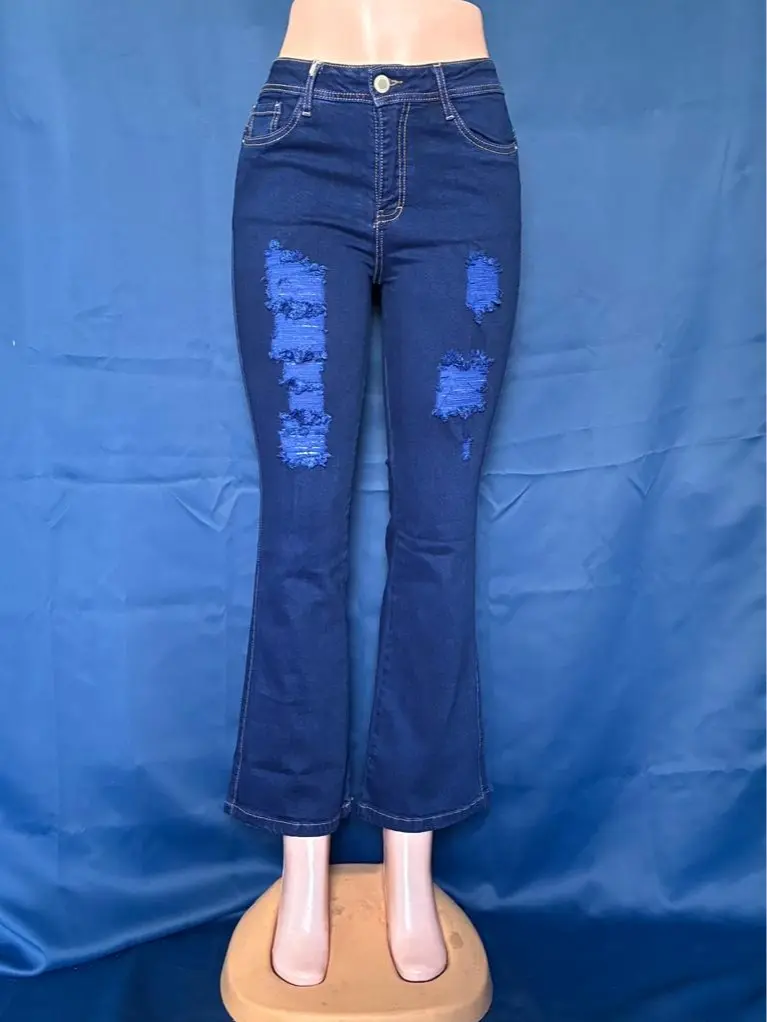 Pantalon dama campana rasgado