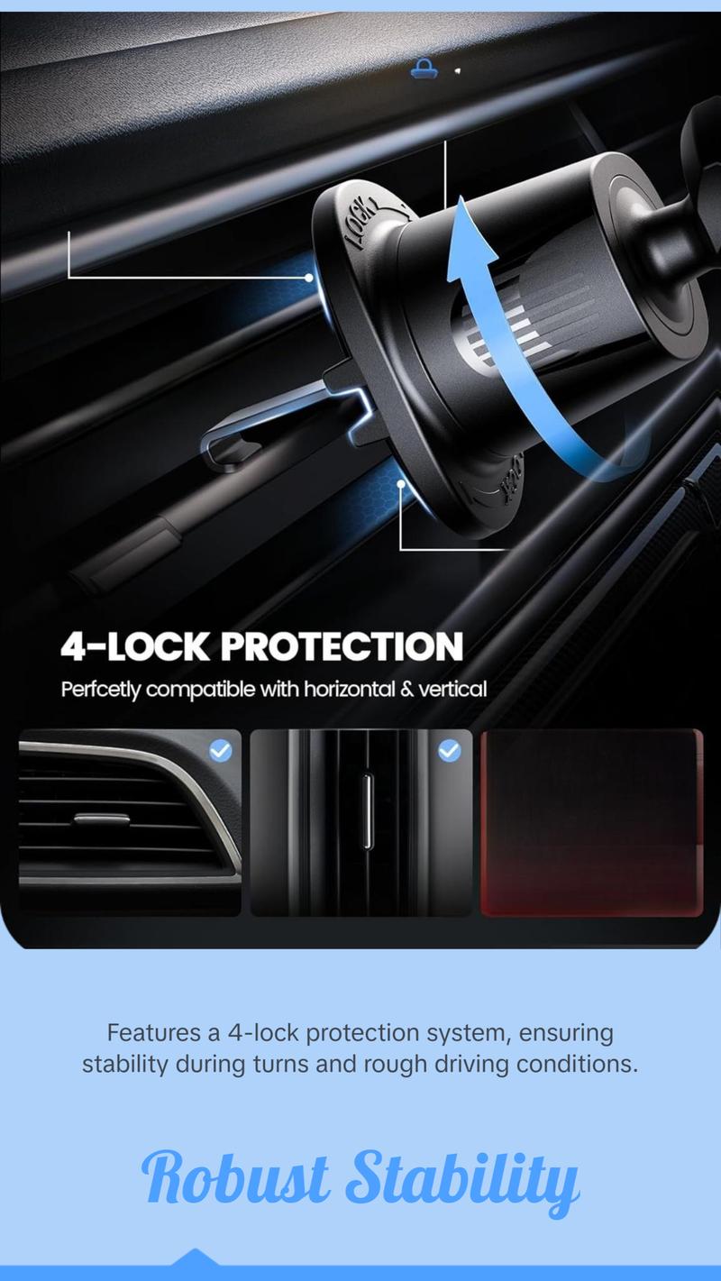 2025 Wider Clamp & Metal Hook Car Phone Holder Vent [Thick Cases Friendly] Phone Holders for Your Car Mount Automobile Hands Free Cradle Air Vent for iPhone 16 15 14 13 Pro Max Smartphone