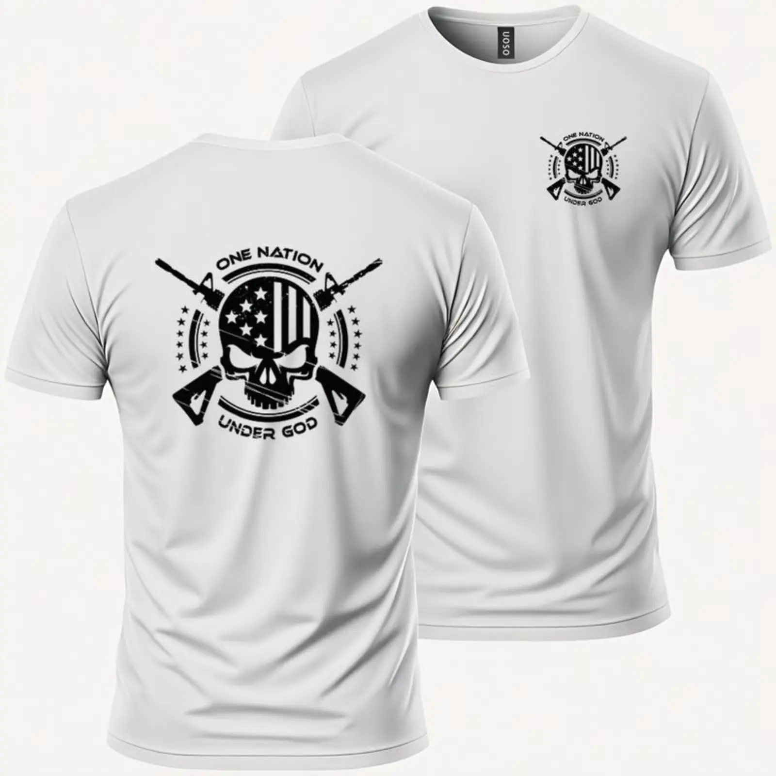 One Nation Under God Graphic T-Shirt -100% Combed Ringspun Cotton,Lightweight,Casual, Crew Neck, ScreenPrinted, Man Soft Tshirt