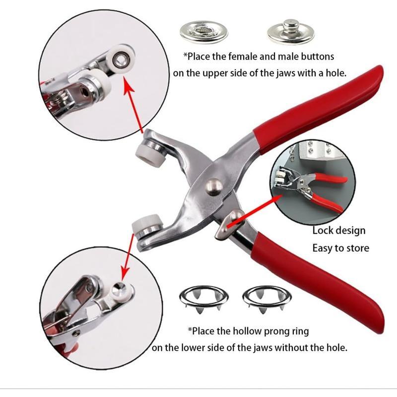 100 Sets Metal Snap Buttons Kit with Fastener Pliers Press Tool Snap Fasteners for DIY Crafts, Clothing, Hats, Sewing, Fabric Projects, Jackets, Bags, Leathercraft, Repair, Replacement, No Sew 100 Sets Metal Snap Buttons Kit with Fastener Pliers Press Tool Snap Fasteners for DIY Crafts, Clothing, Hats, Sewing, Fabric Projects, Jackets, Bags, Leathercraft, Repair, Replacement, No Sew