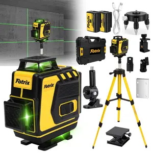 Fotrix 16-Line Green Laser Level Professional Tripod Set with 2 Batteries Case and Accessories High-Precision 3D Full-Range Line Projection for Tile Laying Ceiling Installation tool laser level leveling laser level