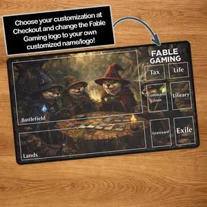 Otter MTG Playmat with Card Zones - River Otters Custom TCG Deskmat for Magic the Gathering – Office Accessories, Gaming Room Essential, Desk Decorations, Work Supllies, Gift for Her/Him – FASTSHIPPING