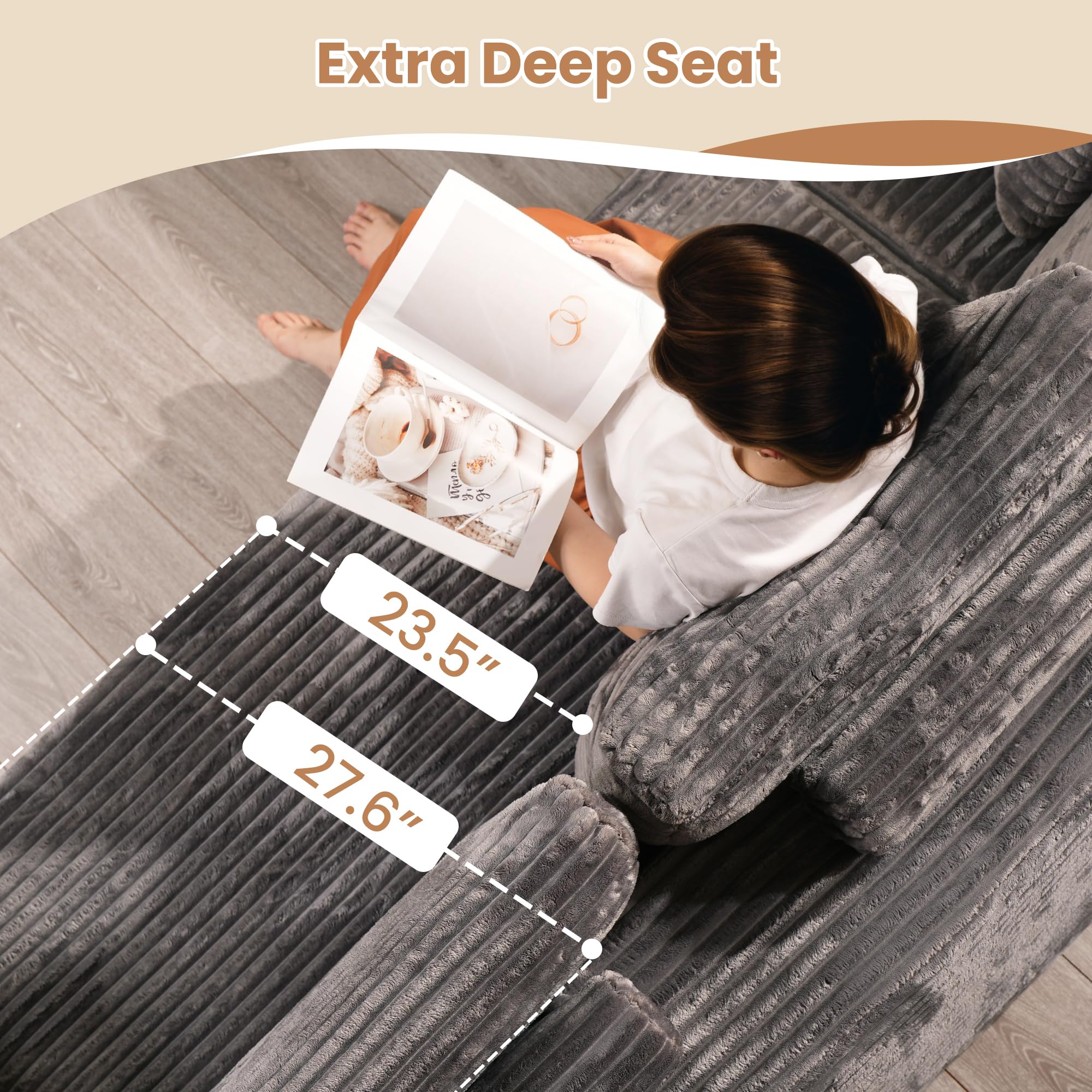 Boneless Cloud Sectional Sofa Couches,Modular Sectional Sofa No Assembly, Plush Corduroy Large U Shaped Floor Couch Set with Deep Seat Ottoman for Living Room Boneless Cloud Sectional Sofa Couches,Modular Sectional Sofa No Assembly, Plush Corduroy Large U Shaped Floor Couch Set with Deep Seat Ottoman for Living Room