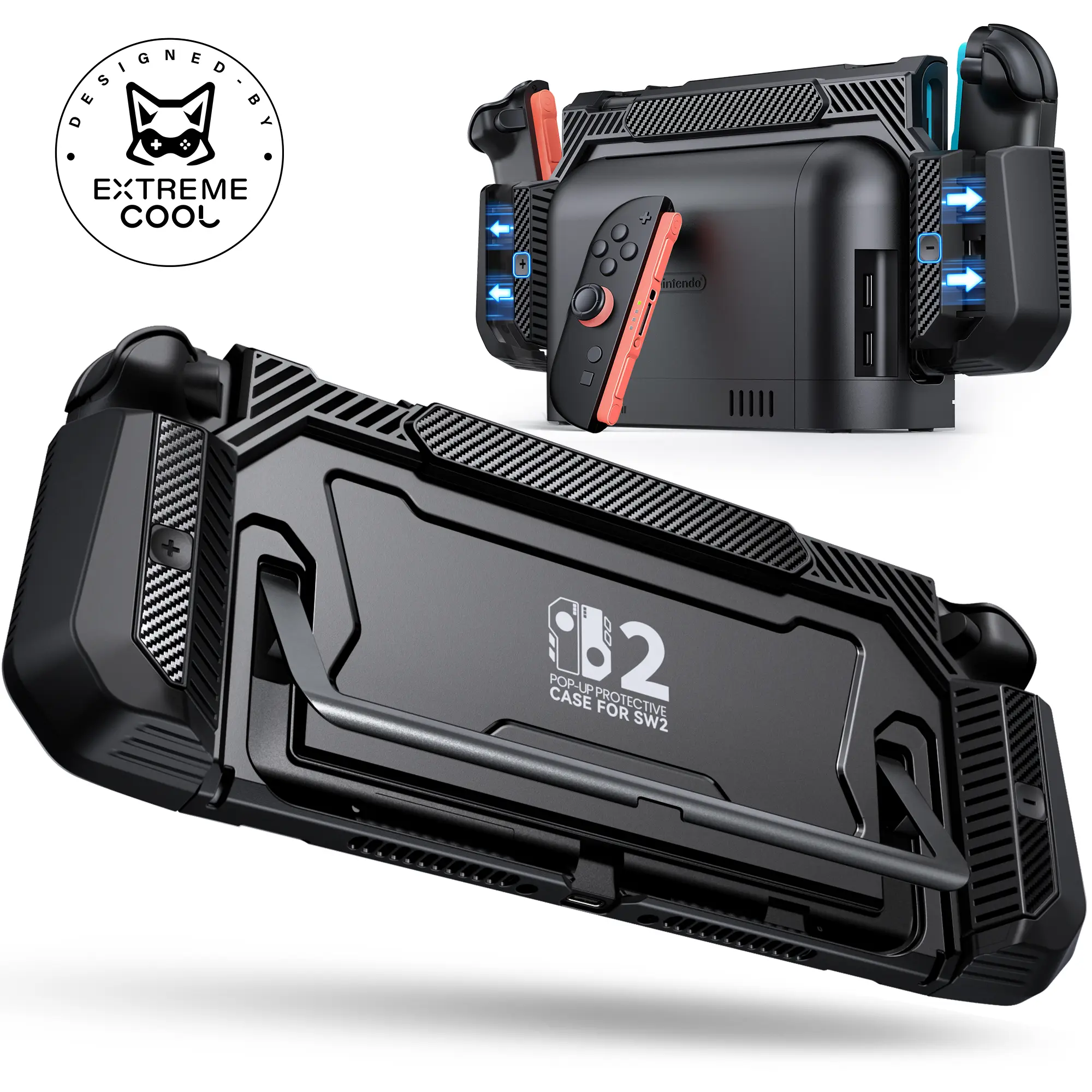 ESYWEN Dockable Shell for Nintendo Switch 2 Device - Exclusive Pop-up 1-Click Joy-Con Button Release, Kickstand-Compatible, Military-Grade Protection, Ergonomic Grip Handheld Cover for Travel,back to school,back to school haul