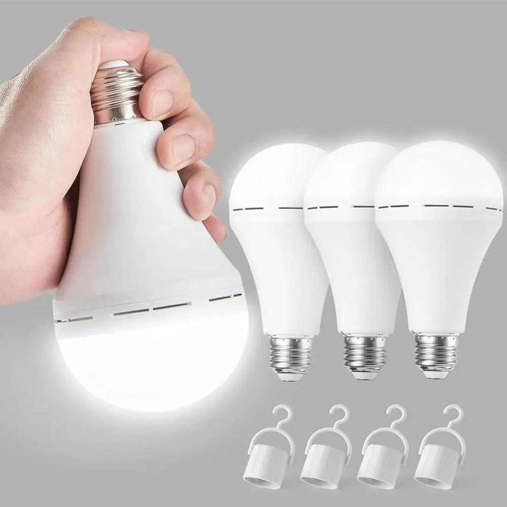 Emergency Rechargeable Light Bulbs 900LM Car Work Light Bulb Camping Outdoor 12W E27/E26 6500K 1200mAh Christmas Lighting Christmas Gifts bedroom electricity