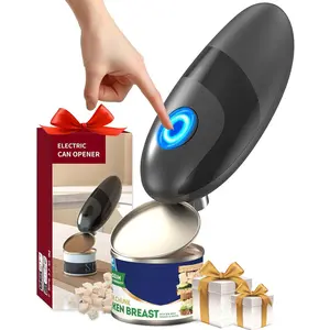 One Touch Electric Can Opener, Fit Almost All Can Size, Battery Powered Can Opener with Smooth Edge, Kitchen Hacks