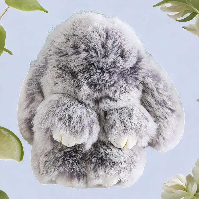 Cute Bunny Rabbit Keychain, Easter Gifts for Her, Soft Fluffy Car Keychain, Pom Pom Key Rings Charm Key Chain for Bags, Phones, Fashion Accessories for Women & Girls & Kids - 7in Without Box FallFreshness