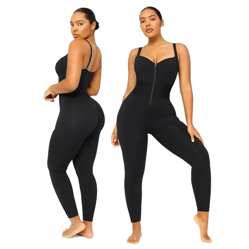 Shapellx AirSlim ElasticFuse Zipper Shaping Jumpsuit Waist band Tummy bridle Workout Outfit Womenswear Shapewear Bodysuit One-piece Yoga Suit Stylish Activewear