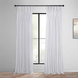 Half Price Drapes French Pleat Vintage Textured Faux Dupioni Silk Blackout Curtain