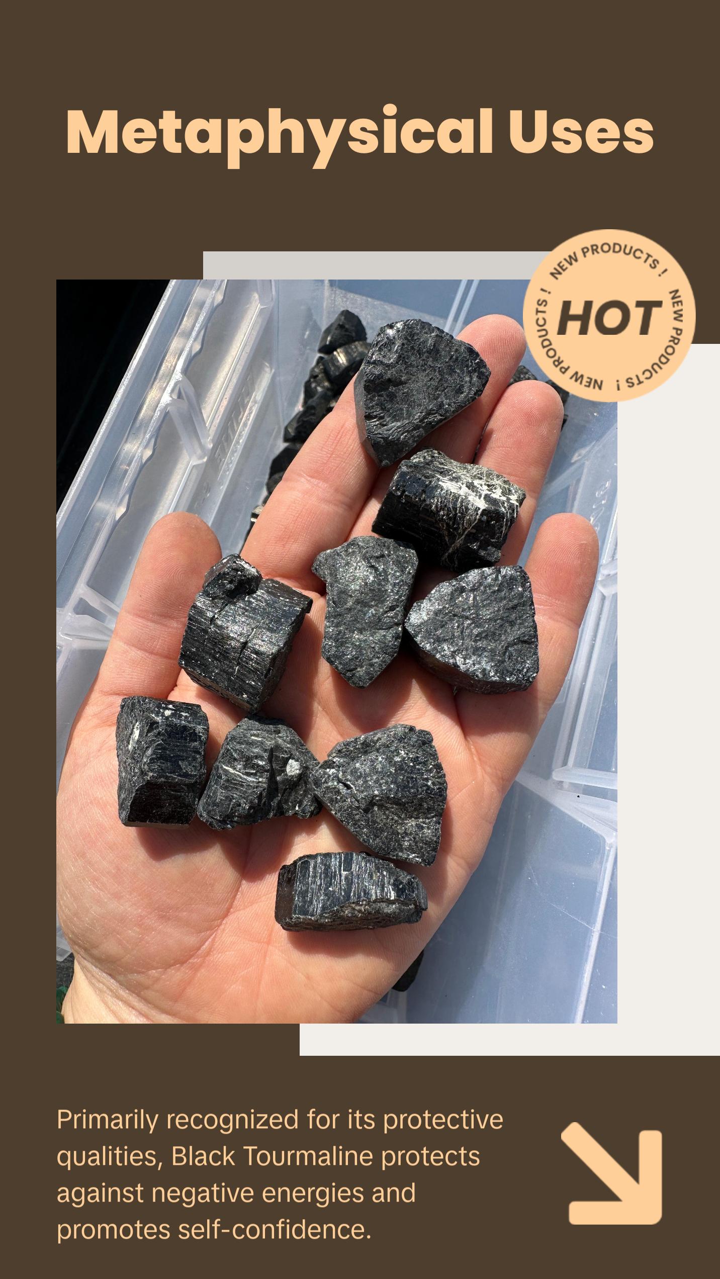 Raw Black Tourmaline Stone - Grade A (Small) Raw Black Tourmaline Stone - Grade A (Small)