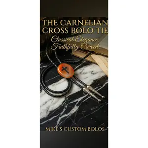 THE CARNELIAN CROSS BOLO TIE ~ Classical Elegance
