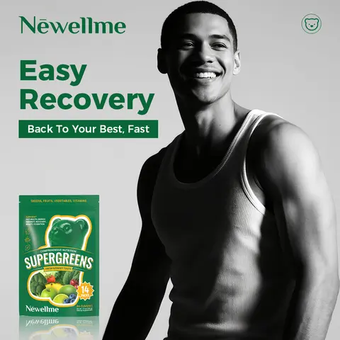 Newellme Super Greens Multivitamin Gummies for Adults with Zinc, Spirulina, Biotin and Complete Vitamins for Daily Nutrition Support