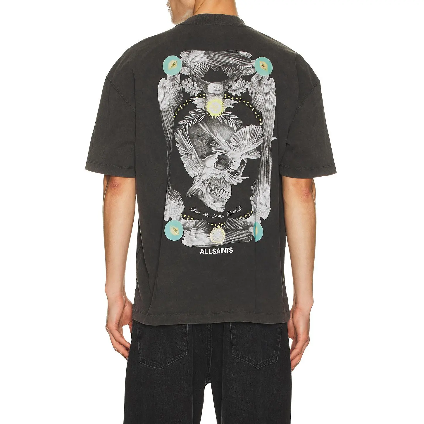 ALLSAINTS Mysteries Tee in Washed Black
