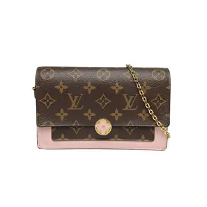 Pre-owned Louis Vuitton leather Tote Bags FLORE Flower Button Chain WOC Combo Leather/C/PVC 2021 Pink