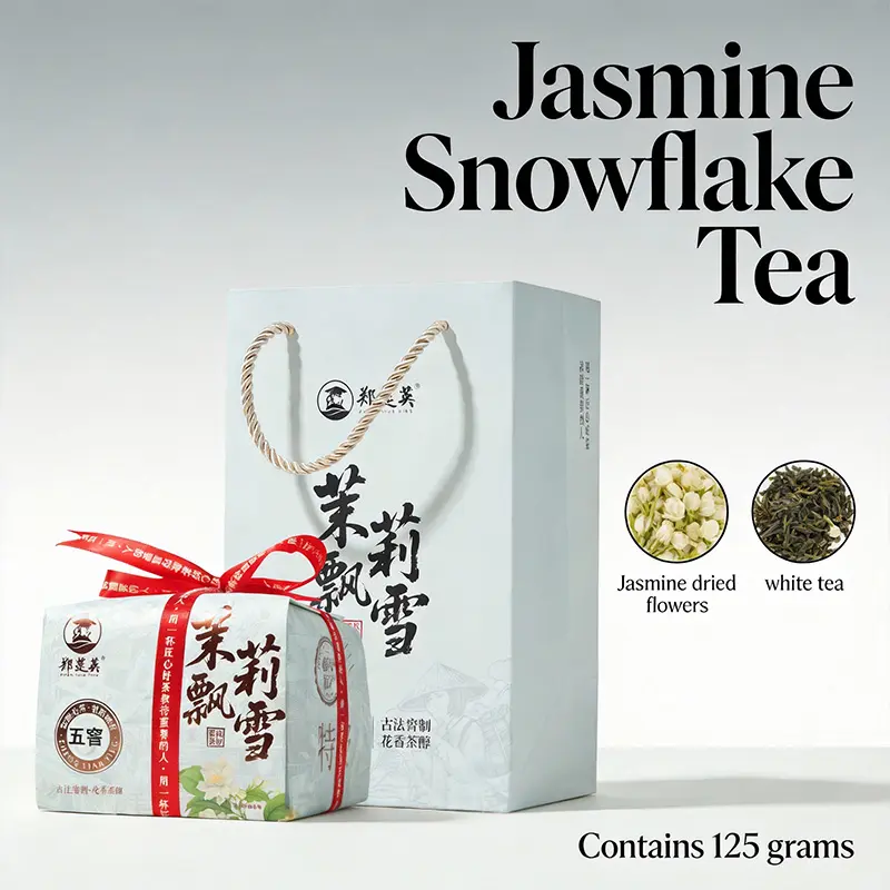 Jasmine SnowFlake Green Tea - 1 Pack - China Origin - Tea's Essence Flower's Form Unique Flavor - Beverage Perfume