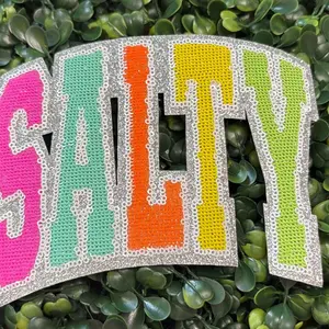 Multicolor Salty Sequin Iron On Hat Patch | Summer Hat Patch