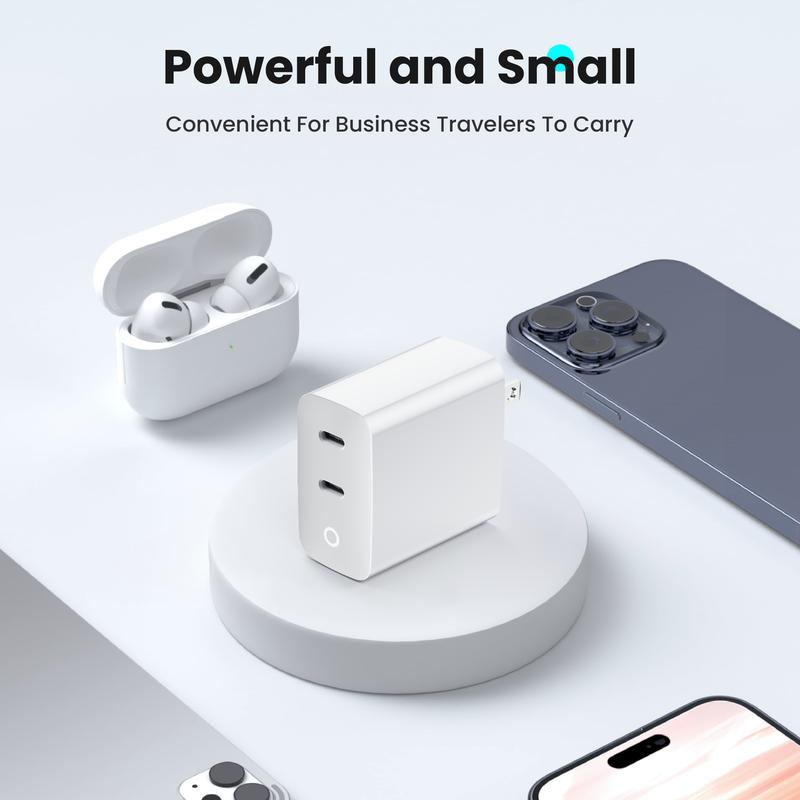 TOPADRE 2PC 40W USB-C PD Fast Charger with Charging Indicator Light, Dual-Port Portable Adapter, Compatible with iPhone 17/16, Samsung Series, TOPADRE 2PC 40W USB-C PD Fast Charger with Charging Indicator Light, Dual-Port Portable Adapter, Compatible with iPhone 17/16, Samsung Series,