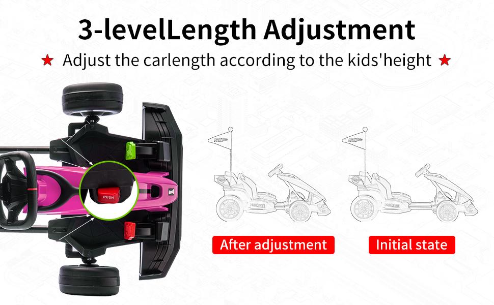 GARVEE 24V Electric Drift Go Kart Car with Adjustable Seat, Outdoor Ride-On Toy Featuring Variable Speed Mode, High-Speed Racing, and Immersive Gaming Combo for Ages 6 and Up