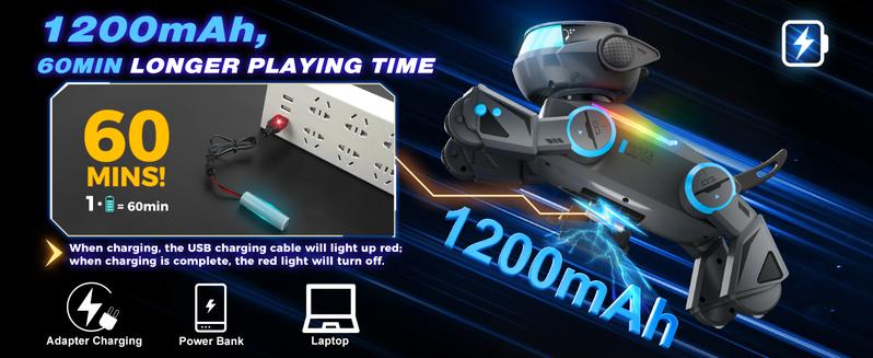 VATOS Bluetooth Robot Dog for Kids,Programmable Smart Robotic Dog with Multi-Color LED Eyes,Singing Dancing Rechargeable Remote Control Robot Pet Interactive Toy Gift for Boys & Girls Ages 3-8 Grey