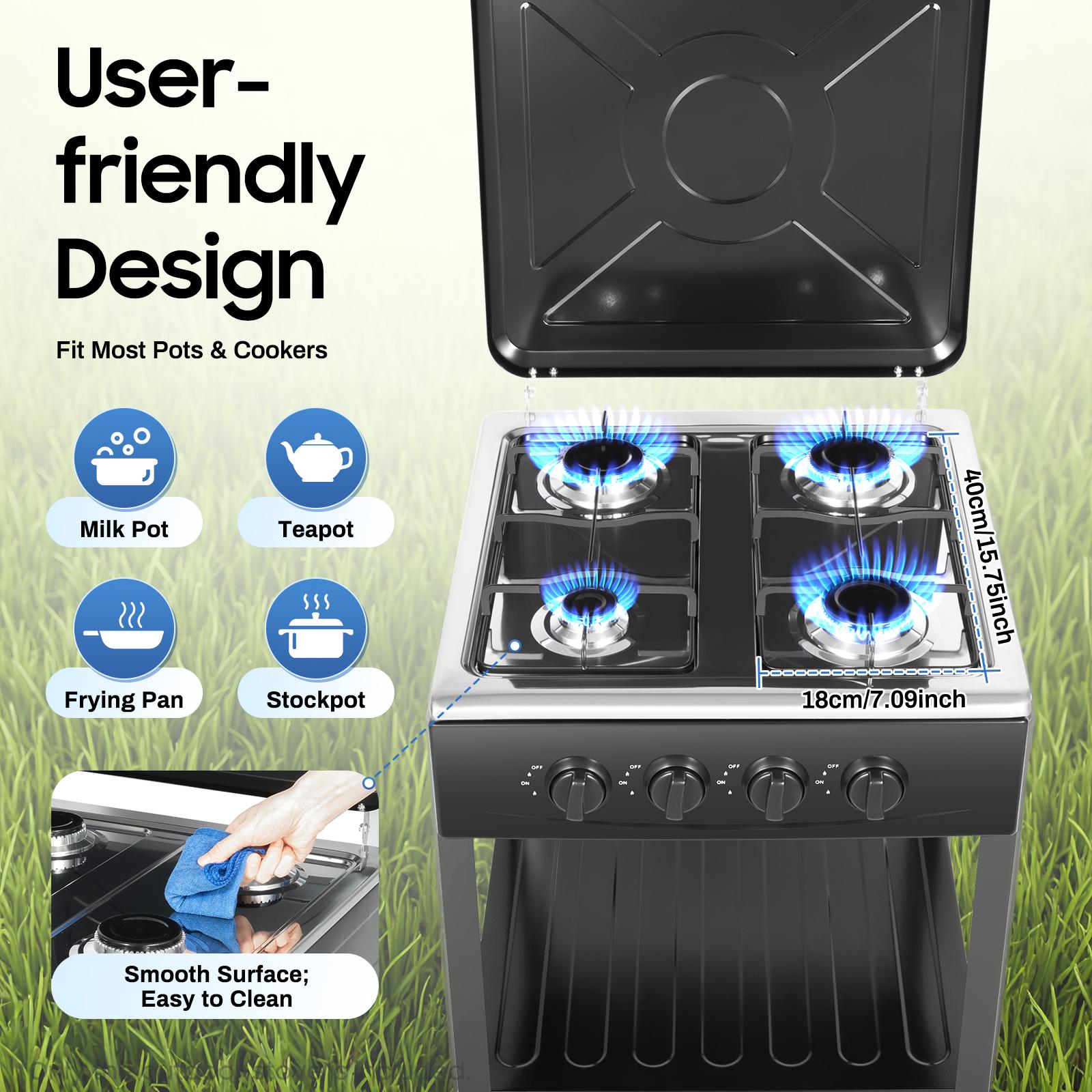 4 Burner Freestanding Gas Stove NG LPG Outdoor Camping Portable Cooktop with 4 Knobs Manual Ignition for RV Travel Emergency Preparedness Family Use 4 Burner Freestanding Gas Stove NG LPG Outdoor Camping Portable Cooktop with 4 Knobs Manual Ignition for RV Travel Emergency Preparedness Family Use