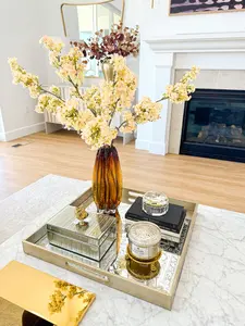 Large Square Champagne Mirrored Decorative Tray