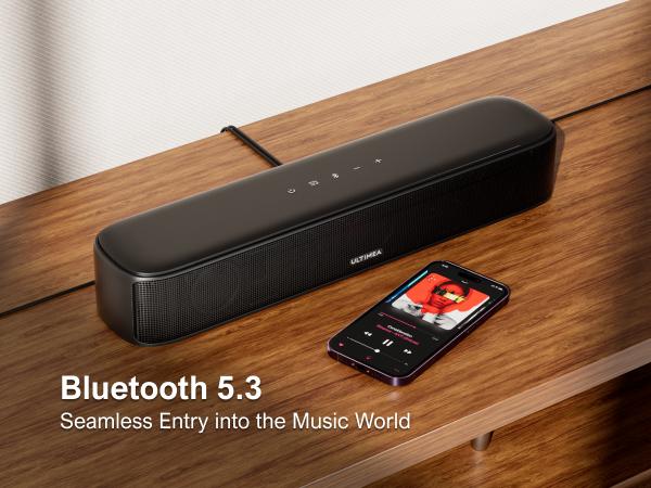 ULTIMEA Aura A40 7.1ch Virtual Surround Soundbar for Small Rooms- 4 Wired Surround Speaker, 4-inch Subwoofer, Smart App Control, Remote, for Compact Home Theaters, TV, MobilePhone, PC, Sleek Wall-Mountable, Apartment, Flat