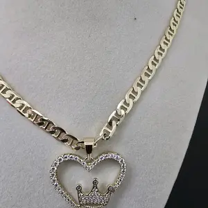 Heart and Crown Necklace