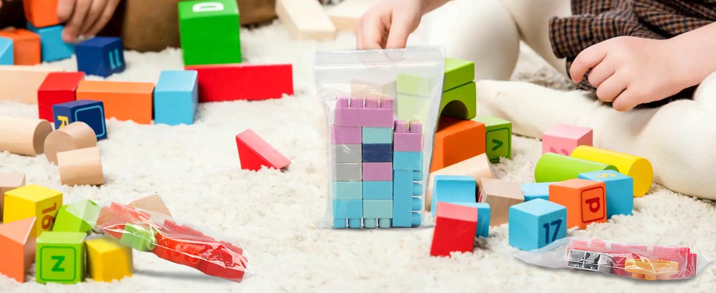 Small Clear Plastic Baggies with Assorted Sizes Ranged from 1.5x2 to 4x6 inches. 2 Mil Thick Poly Self-Lock Bags for Jewelry, Bead, Pills Organiser.