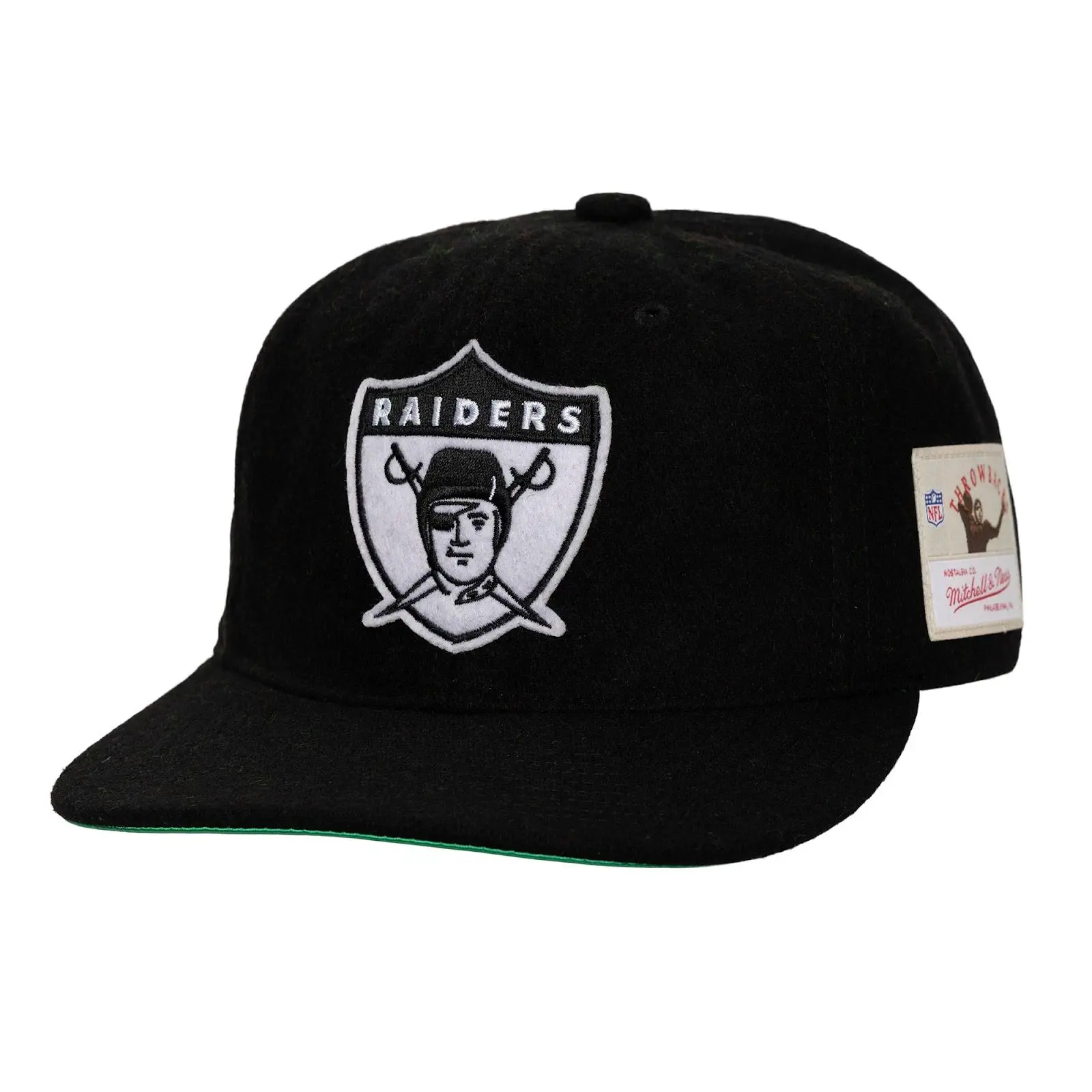 Mitchell & Ness Unisex Oakland Raiders Black Retro Graphic Cotton Casual Adjustable Strapback Hat