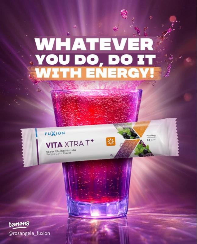 FuXion Vita Xtra T - Fast Acting Energizing Herbal Tea - Energy Boost Powder - Natural Vitality Support - 28 Sticks Beverage Vitamin Drink Flavor