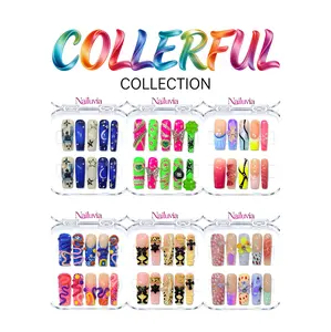 Luxury Colorful Collection Mid-Square (1.3 inch) 10pcs Bangle Nails Y2K sweet cool luxury style handmade acrylic press on nails, 1.3 inch medium square shape, with a smooth, glossy finish for a comfortable fit,Valentine's Day, Reusable and durable