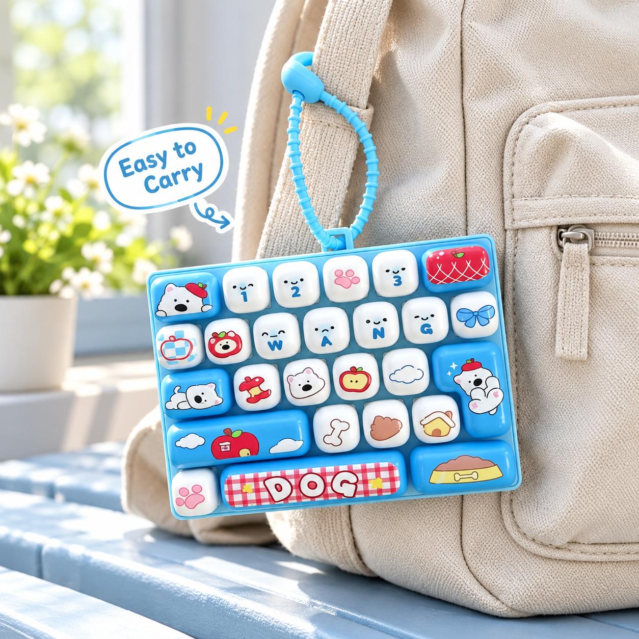 colorful mini keyboard fidget keychain