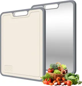 Kitchen Titanium Cutting Board, Double-Sided Food-Grade, Pure Titanium And Wheat Straw PP, Easy to Clean, Large Size 16"×11