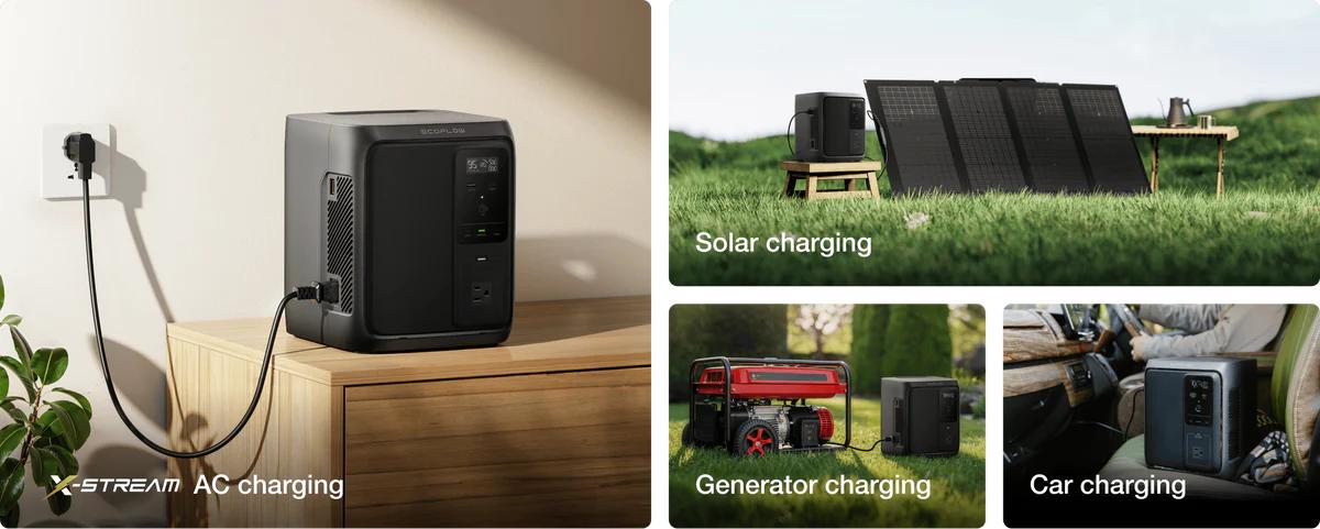 EcoFlow DELTA 3 Air (10ms UPS) Portable Power Station, 960Wh, Portable Power Station, Designed for Refrigerators and TVs, Outdoor, Power Backup