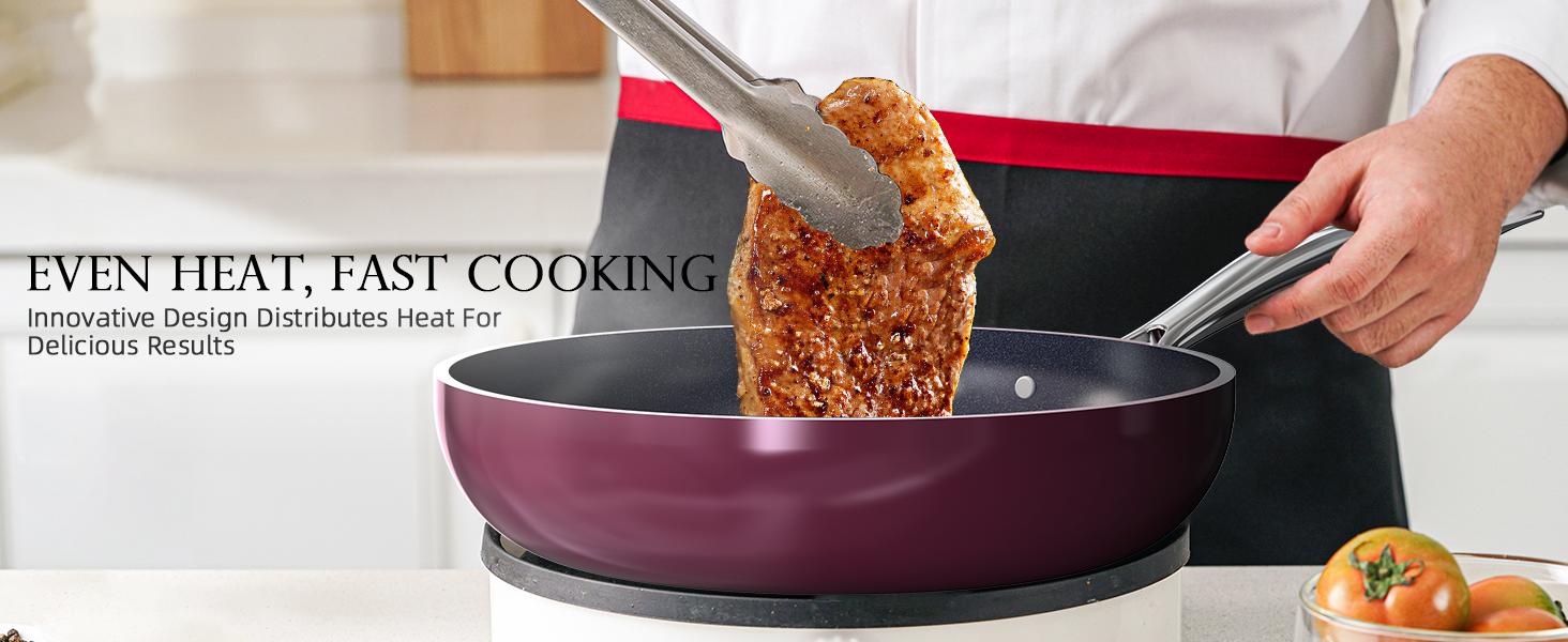 Deluxe PFAS-Free Ceramic Non-Stick Cookware That Doesn’t Peel or Burn Food (13-Piece Set)