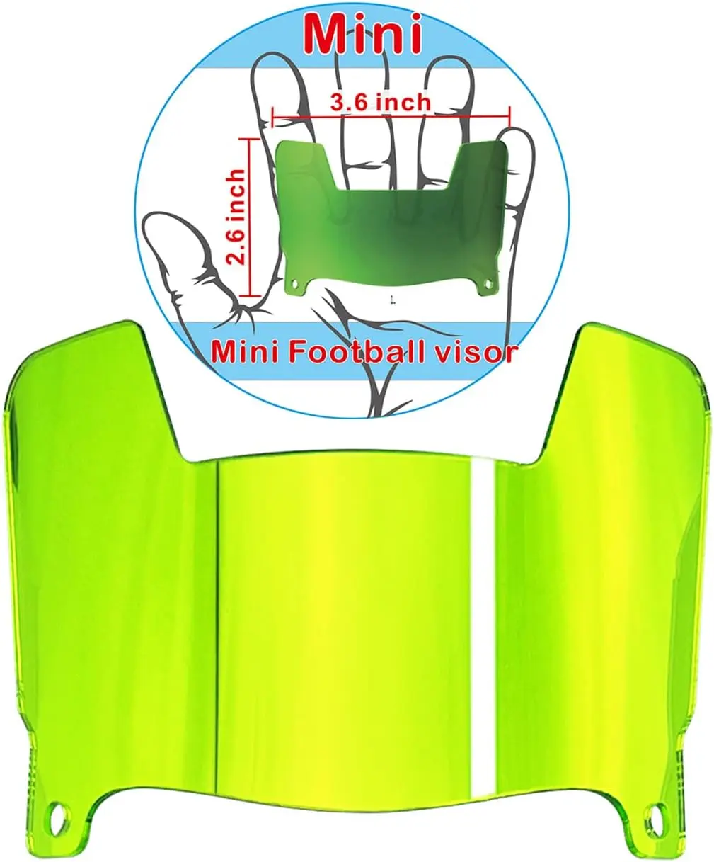 Mini Football Helmet Visor Clear with Clips Universal Fit for Collectors and Display