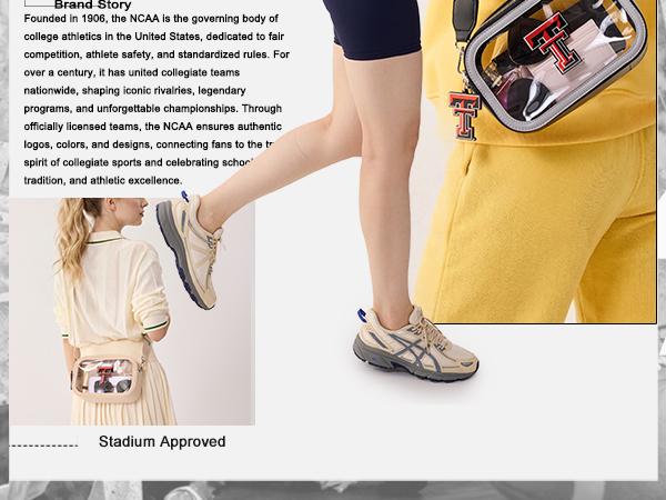 NCAA Clear Crossbody Bag for Women– Lightweight Stadium Handbag with Adjustable Strap, Card Pocket & Team Logo, Perfect for Game Day Essentials, Sports Fans, School Events & Casual Everyday Use 016