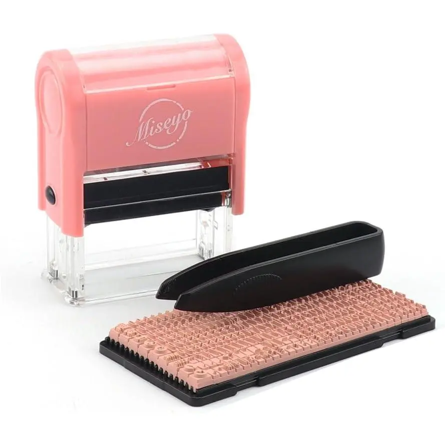 Customized Self-Inking DIY Stamp (Up to 3 Lines) - Re-Inkable Cloth/Paper Marker, Convenient & Time-Saving Office Stationery with Durability & Water Resistance, 20cm*20cm*20cm, 0.5kg for Clothing Labels, Books, Children