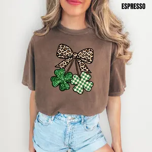 Fake Glitter Shamrock Cherries Comfort Colors T-Shirt 'NLB'