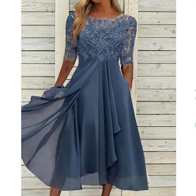 princess polly baby blue dress Fashionable Chiffon Bateau Neckline A-Line Prom Dresses With Beadings –  Sassymyprom main image 0