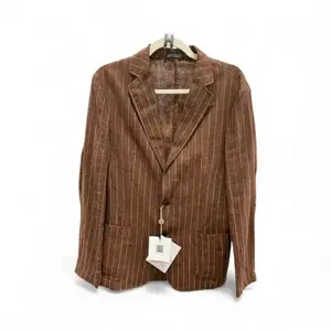 Brown Pinstripe Italian Blazer – Unisex – Size 40 (Men’s) – New With Tags