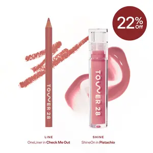 Tower 28 Line + Shine Lip Kit, Limited-Edition Lip Liner and Gloss Duo with Creamy Longwear Formula and High-Shine Finish, Enriched with Skincare Ingredients Glossy Lipgloss