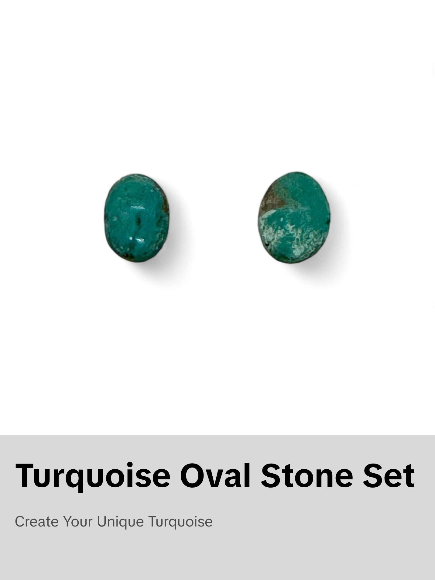 Custom Turquoise Duo: Handpicked Oval Stones for Personalized Jewelry Custom Order- Design Consultation