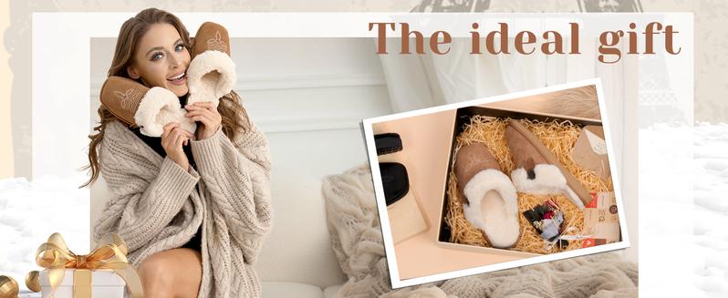 OOW Fuzzy House Slippers for Women with Memory Foam Comfy Bedroom Fluffy Western Cowgirl Boot Slippers Indoor Outdoor Square Toe