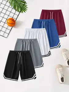 Men’s 5-Pack Basketball Shorts — Outdoor Sports Casual Wear, Lightweight Summer Fashion Loose Bermuda Shorts for Basketball, Running, Workouts, and Street Style