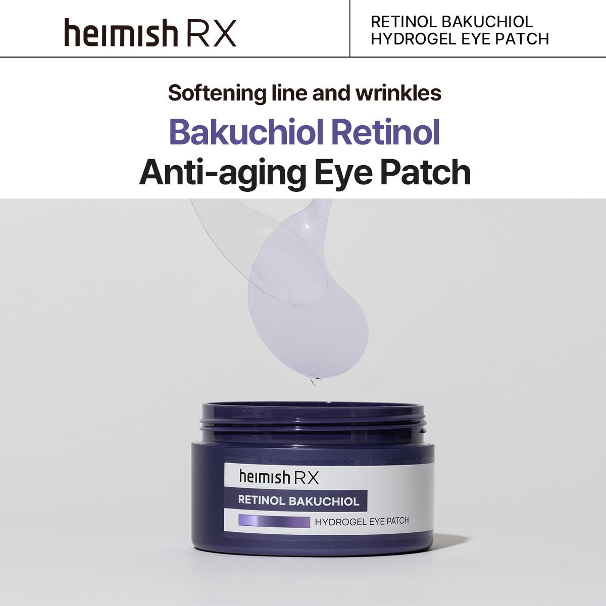 [Heimish RX] Retinol Bakuchiol Hydrogel Eye Patch (60ea) – Anti-Wrinkle, Brightening & Hydrating Eye Treatment, Puffiness, Skincare For All Skin Type