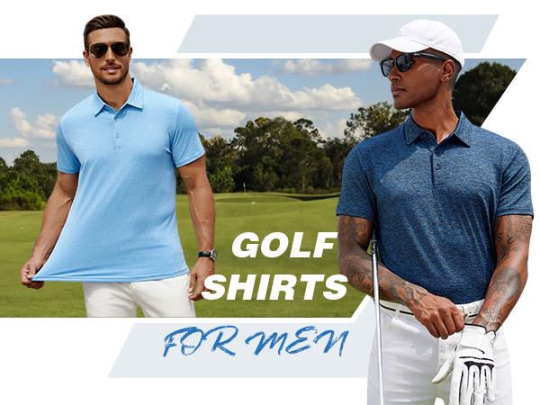 COOFANDY Men's Polo Shirt Golf Dry Fit Performance Short Sleeve Moisture Wicking Athletic Polo Collared Tennis T-Shirt