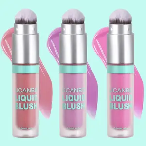 UCANBE Dual-Ended Liquid Blush with Angle Applicator & Built-In Brush, Seamless Buildable Blendable Lightweight Cheek Tint Makeup, Long Lasting Creates Dewy Natural Flush Finish - Serenade Pink