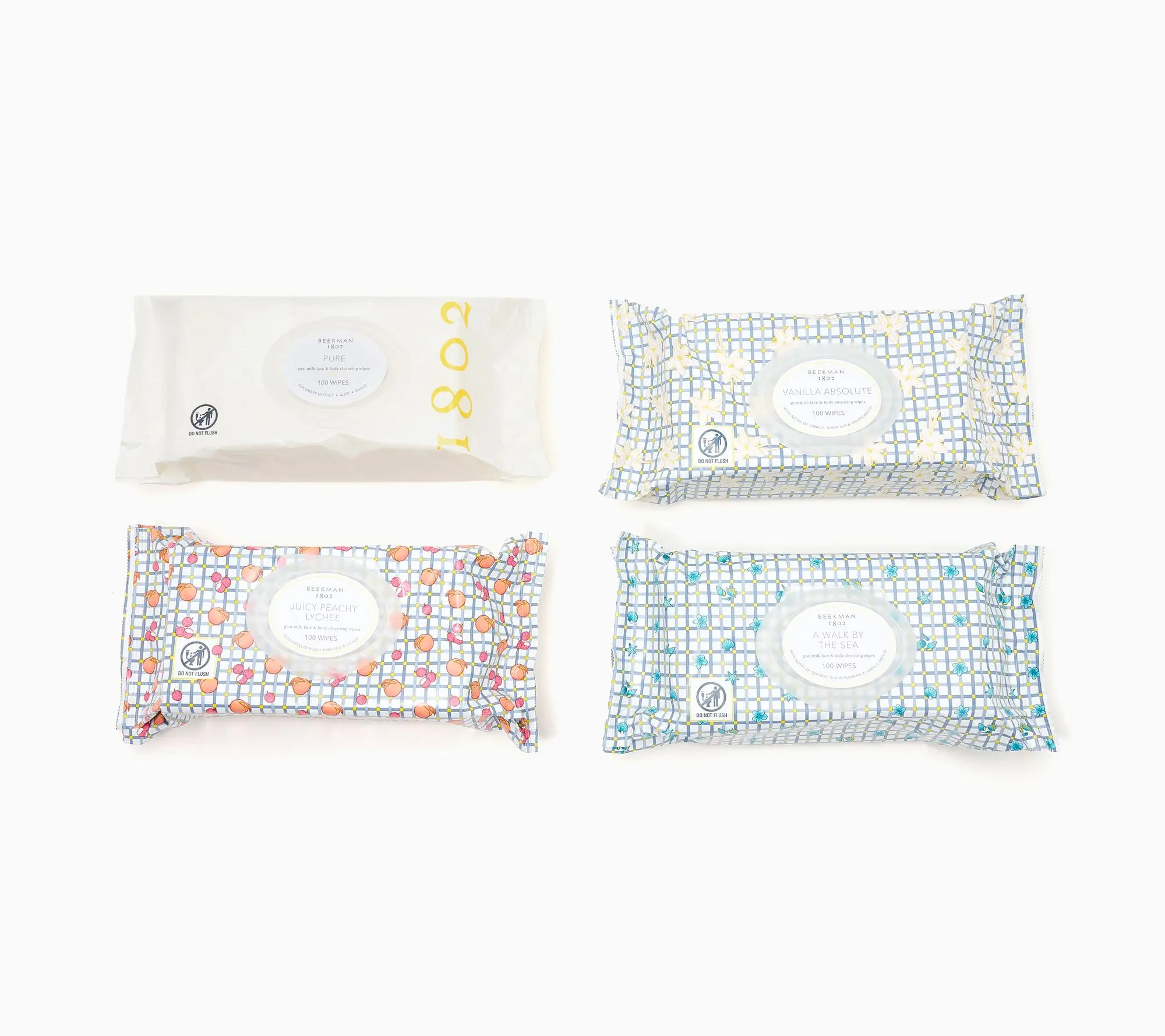 Beekman 1802 Supersize 100ct Face & Body Wipes Quad